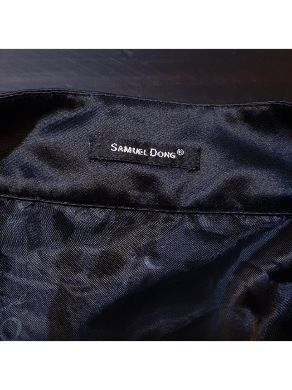 SAMUEL DONG Satin Jacket Textured Floral Buttoned Blazer Cardigan Top Designer - Picture 12 of 14